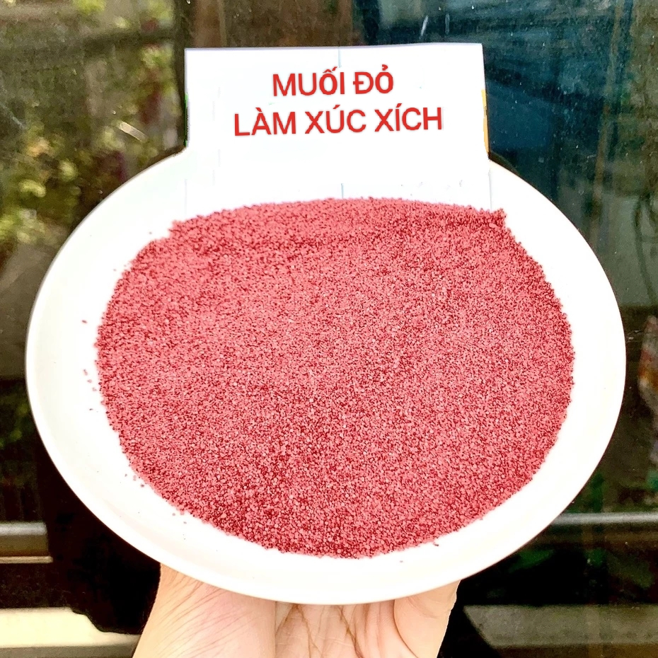 100g Muối ĐỎ NEO CURE giữ màu và tạo màu hồng cho xúc xích, lạp xưởng, giò chả, jambon, nem chua