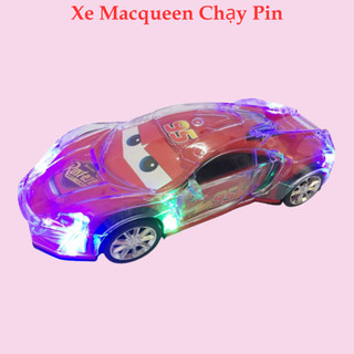 Xe Macqueen Chạy Pin Ô Tô Chạy Pin Phát Nhạc, Đèn Led Lấp Lánh, Di Chuyển Tránh Vật Cản