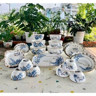 Tô chén dĩa sứ hoa văn 4d simple 11cm , 15cm, 18cm, 20cm, 22cm