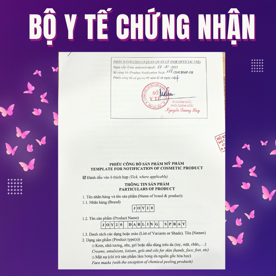 Nước hoa cô bé xịt ngon JOY20 mùi hương hoa quả dứa thơm bikini 20ml