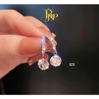  Bông tai bạc nữ đính đá gắn giọt nước xinh xắn siêu đẹp - bạc BNP 