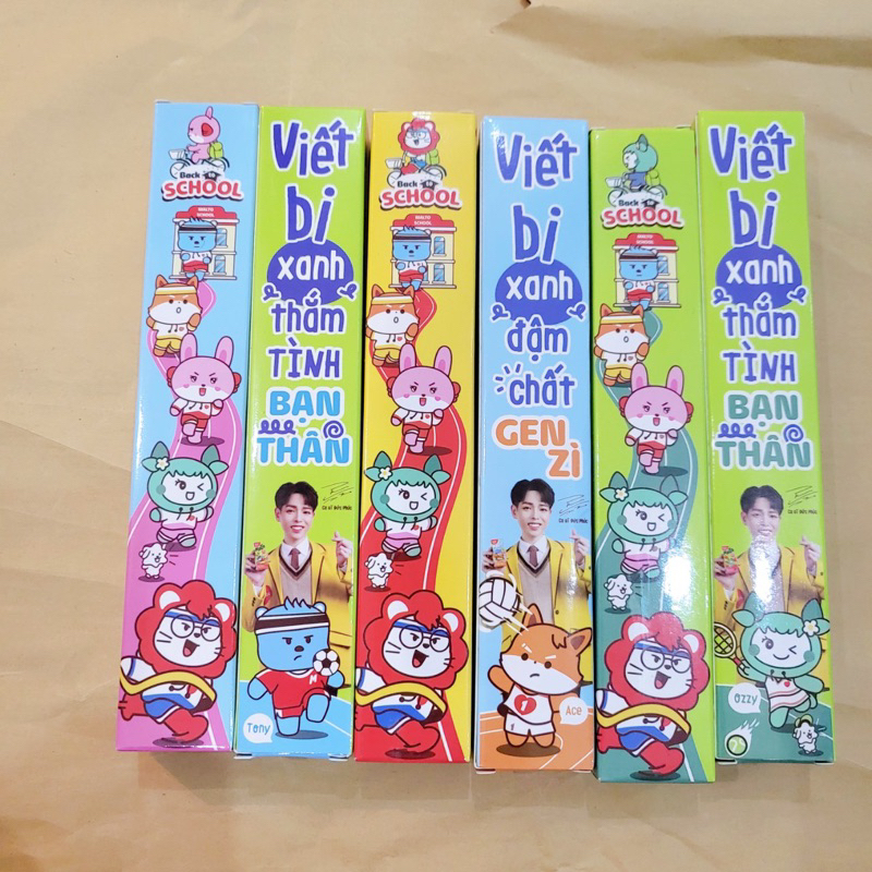bộ 6 bút bi xanh malto