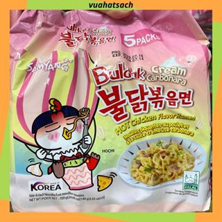 Lốc 5 gói mì khô gà cay Samyang Buldak vị Cream Carbonara Hàn Quốc