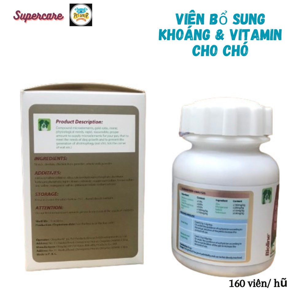 Viên Dinh Dưỡng BIOLINE - Khoáng & Vitamin Cho Chó