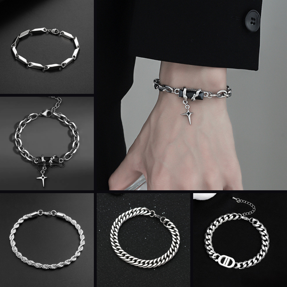 Vòng Tay Nam Nữ Lắc Tay Thép Titan Không Gỉ Phong Cách Hàn Quốc Đơn Giản Thời Trang Tavi Studio Nhiều Mẫu Tùy Chọn