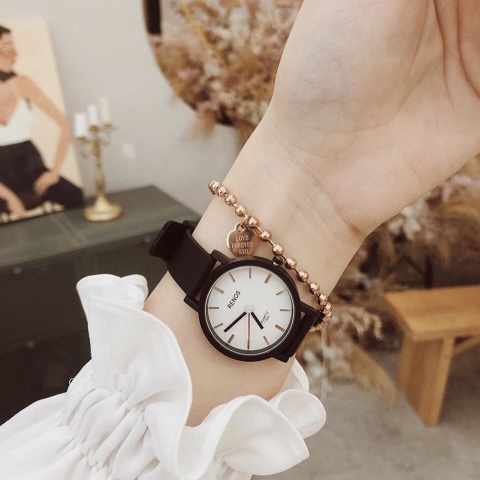 Đồng Hồ Đôi Nam Nữ Chính Hãng RENOS TD1 Dây Cao Su Đẹp Thời Trang Phong Cách Thể Thao Cho Học Sinh Sinh Viên A1