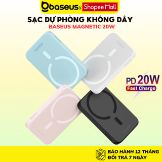 Sạc dự phòng không dây 20W Baseus cao cấp 10000mAh nhỏ gọn tiện lợi cho IP 11 12 13 14 Promax
