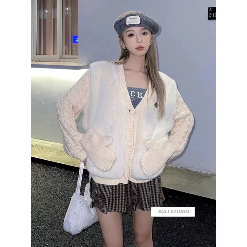 Áo Len Cadigan 13De Marzo kèm gấu, hàng 1:1