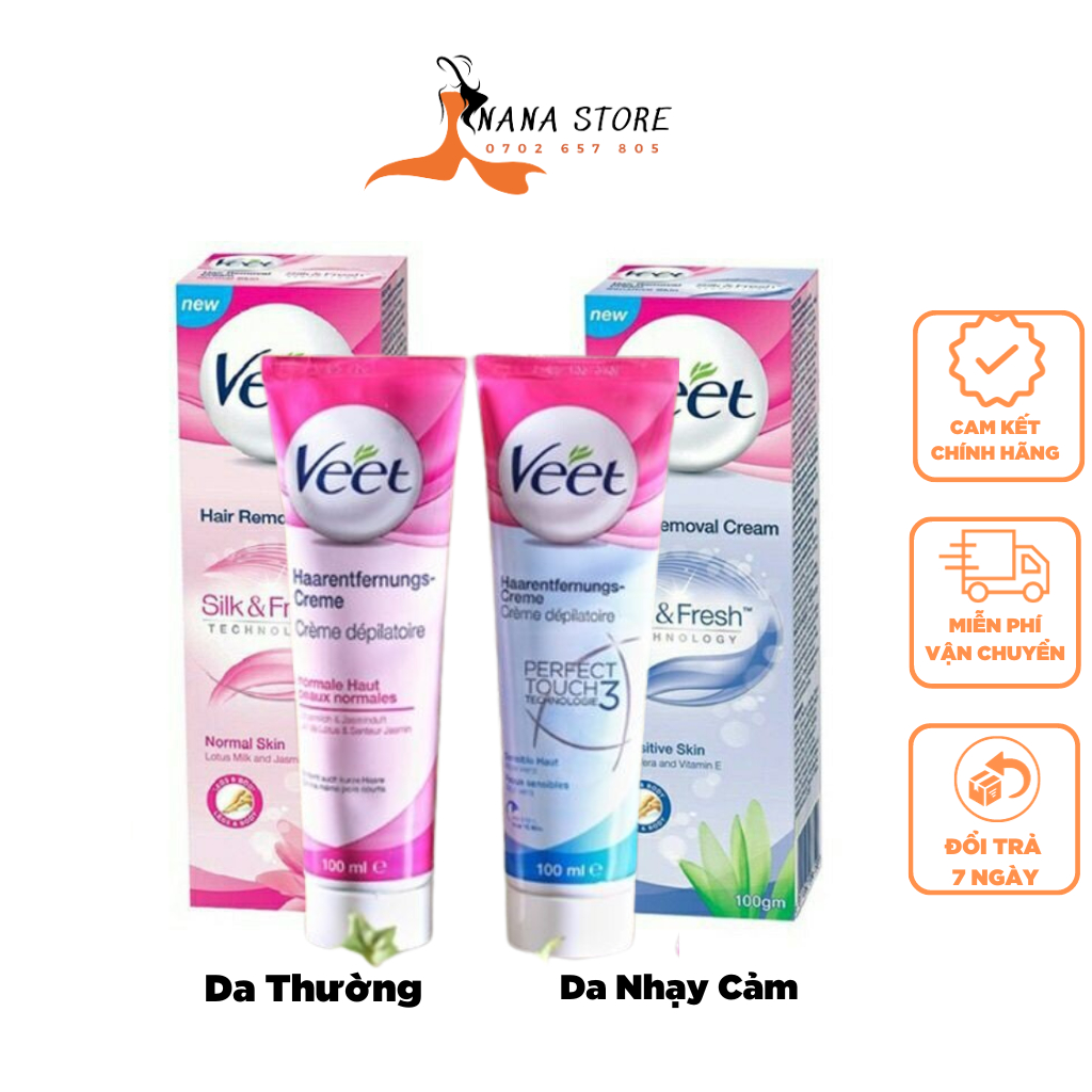 Kem Tẩy Lông VEET 100Ml Dành Cho Da Thường & da Nhạy Cảm Chính Hãng Của Pháp