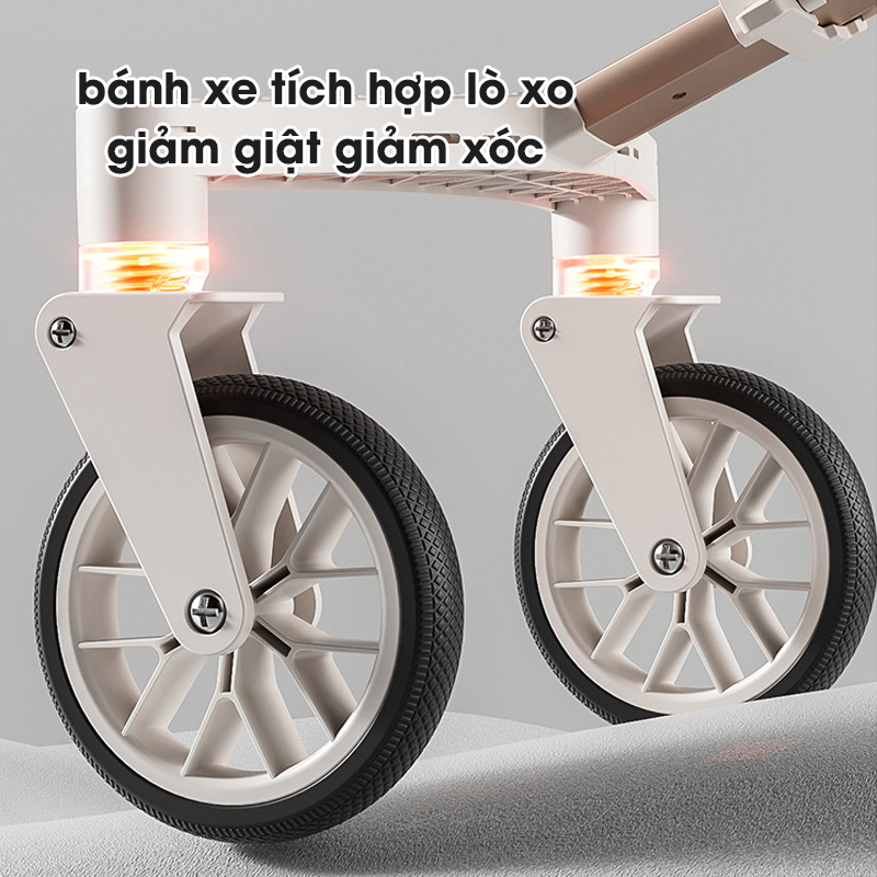 Xe Đẩy Cho Bé Gấp Gọn, Khung Hợp Kim Nhôm Cao Cấp, Tặng Bàn Ăn Dặm Thông Minh Cho Bé Sơ Sinh Đến 4 Tuổi - KIDSMALL