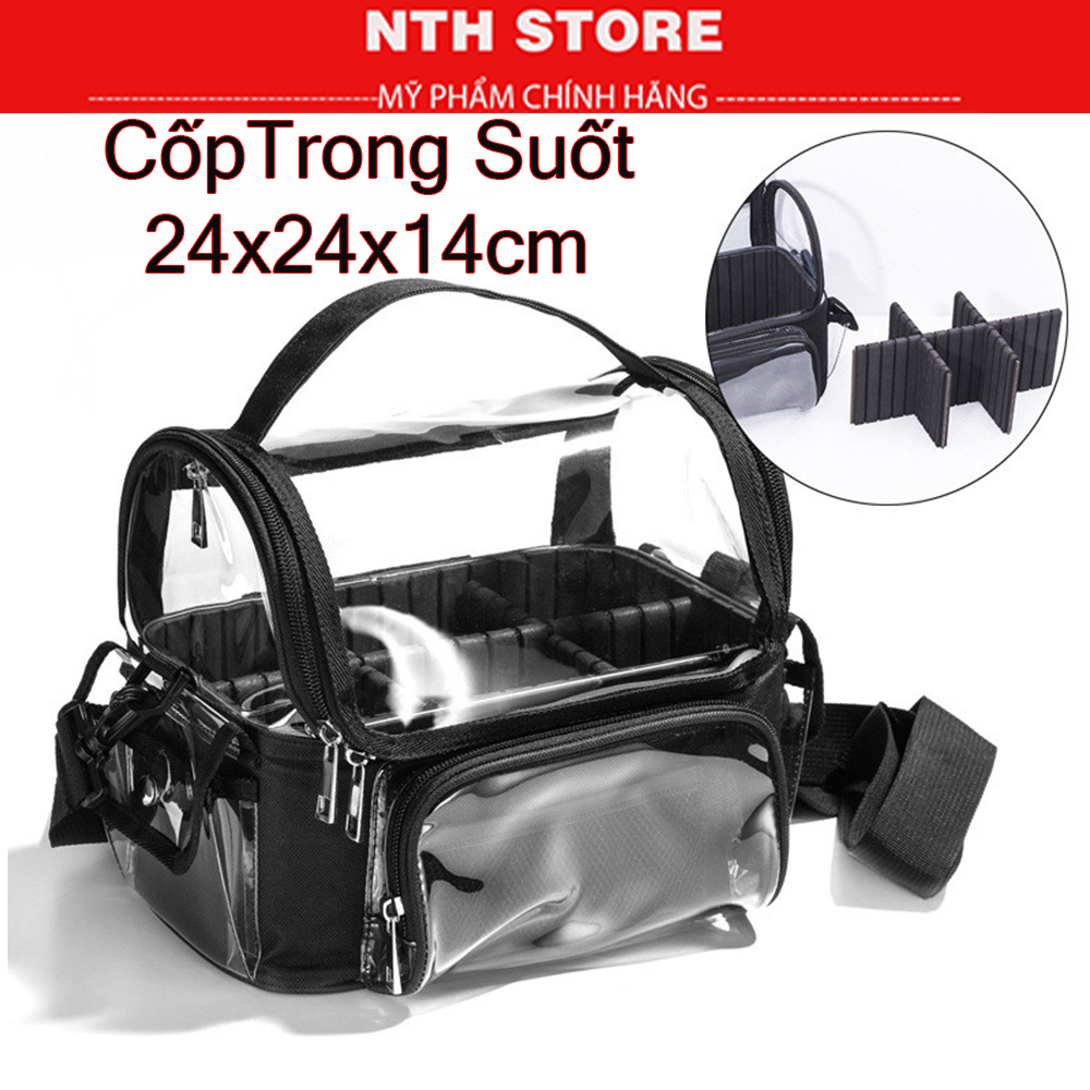 Cốp Trong Suốt Đựng Cọ Mỹ Phẩm, Túi Trong Suốt Có Dây Đeo Chuẩn  NTH Store