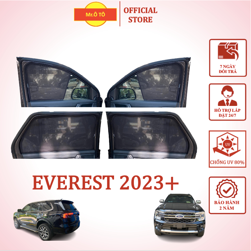 Rèm Che Nắng chống UV Xe Ford Everest 2023 Hàng Loại 1 MR.ÔTÔ -Bảo Hành 2 Năm