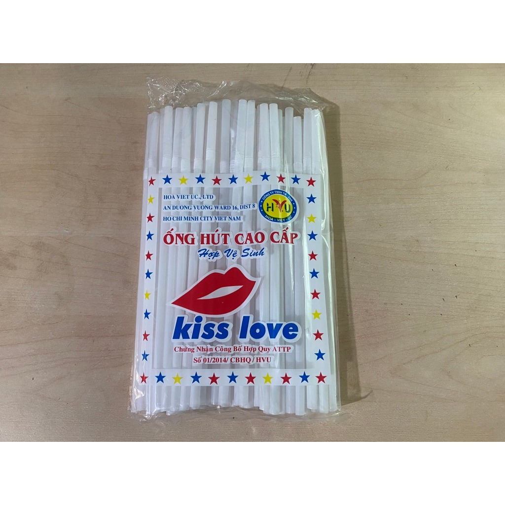1 bịch ống hút cong phi 6 KISS LOVE