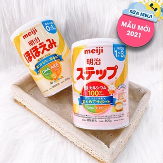Sữa Bột Meji Nhật Bản Lon 0-1 và lon 1-3 mẫu mới date xa