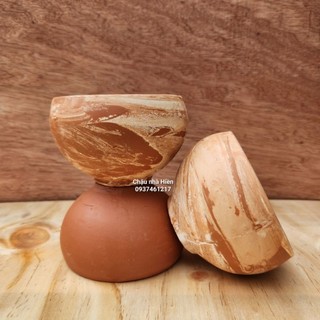 Chậu đất nung - chậu tô tròn nhỏ miệng 9, cao 6.5