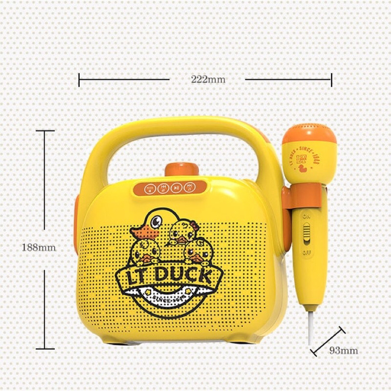 Loa Micro Karaoke Bluetooth Đồ Chơi Cho Bé - Hát Kèm Dây USB Hình Chú Vịt Vàng Cao Cấp, Quà Tặng Sinh Nhật Dành Cho Bé