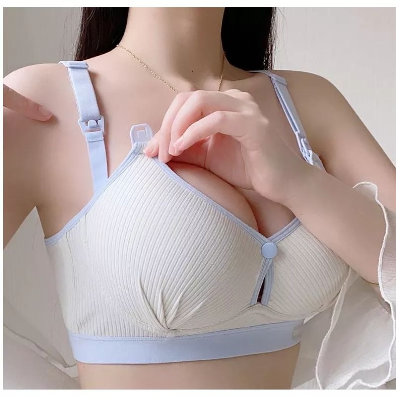 Áo lót bầu ngực hơi to bigsize và cho bé ti sau sinh thun cotton không gọng đệm mỏng thấm hút tổ độ bền cao
