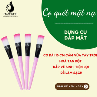 Cọ quét đắp mặt nạ silicone mềm mại, tiện dụng có sẵn cọ cán màu trắng và cán màu hồng