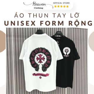 Áo thun Tay Lỡ chrome heart 004 100% Cotton 2 chiều Form Unisex Nam Nữ_Hàng Full Bọc Tem Tag