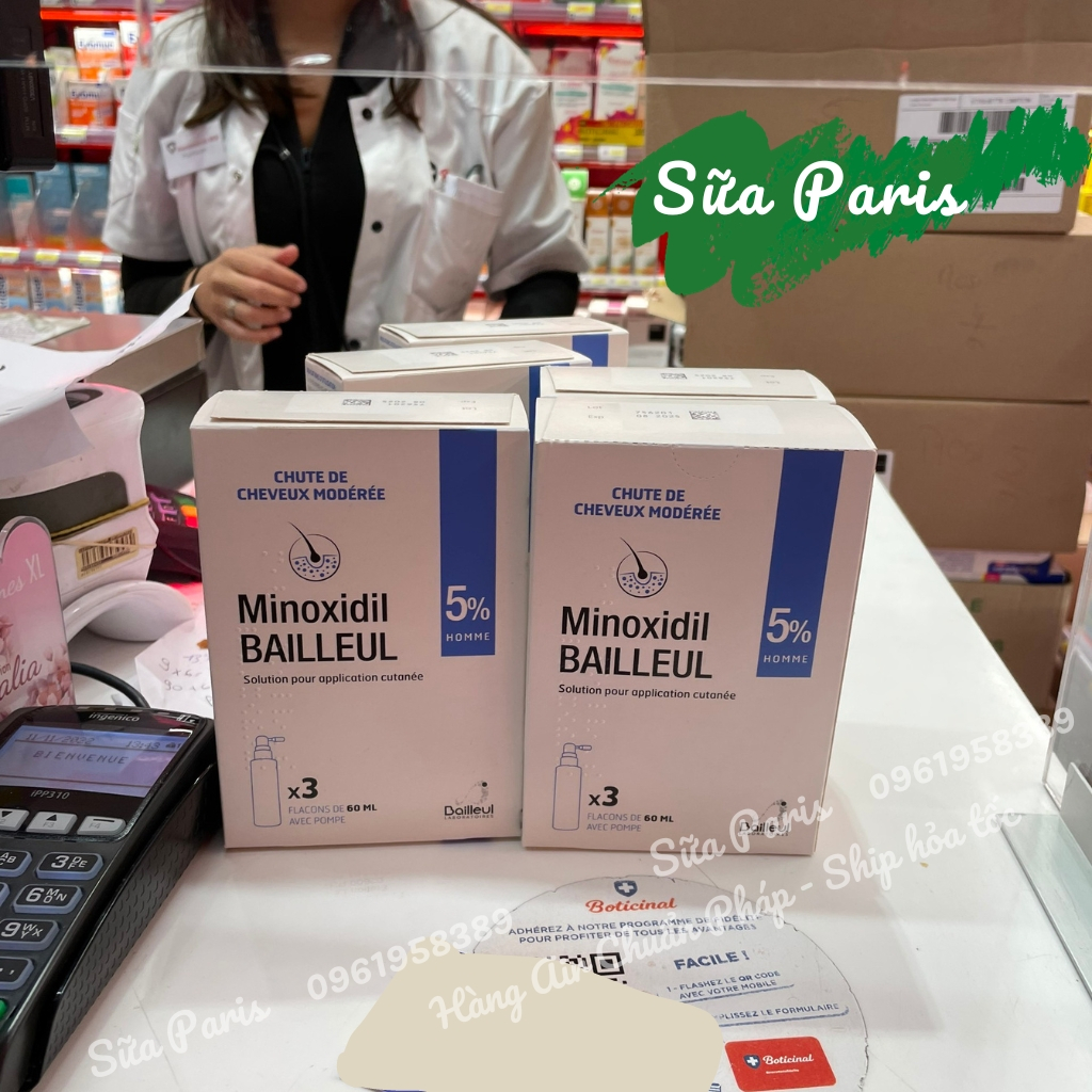Xịt mọc tóc Minoxidil 5% nội địa pháp, giúp giảm rụng, kích thích mọc tóc hiệu quả cao_Sữa Paris Aderma