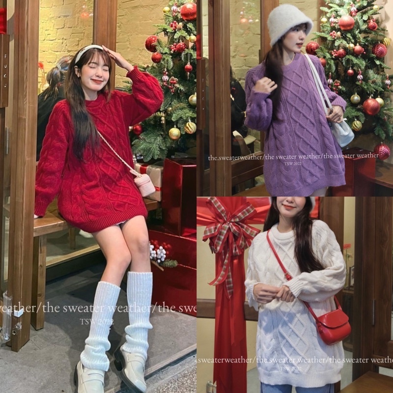 Áo len vặn thừng cổ tròn oversize AO40
