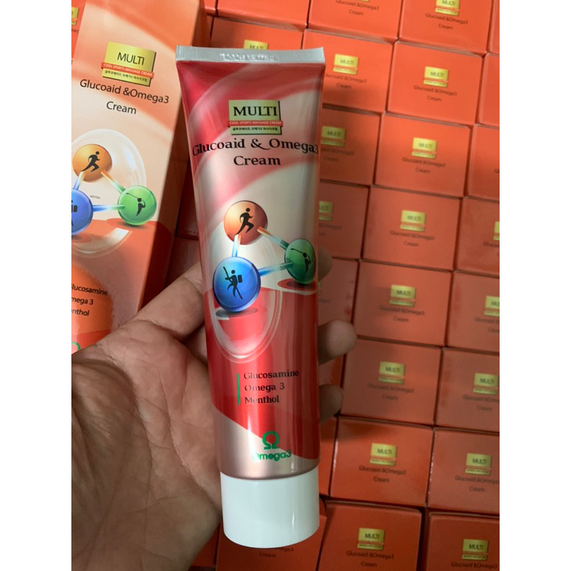 Dầu Lạnh Hàn Quốc Đỏ Xoa Bóp Multi Glucoaid & Omega3 Cream 165ml - xoa bóp nhức mỏi,xương khớp, vai gáy