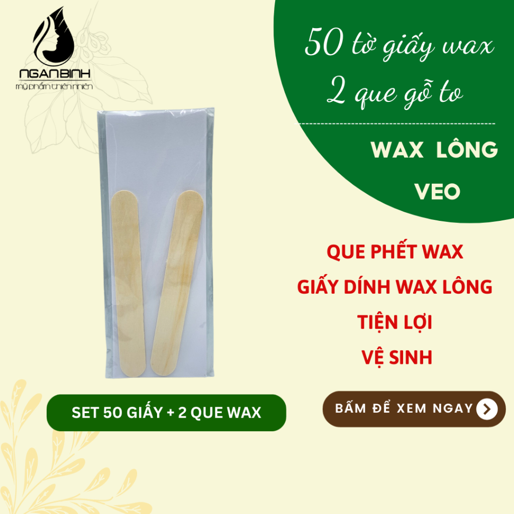Set 50 giấy và 2 que wax lông veo X2