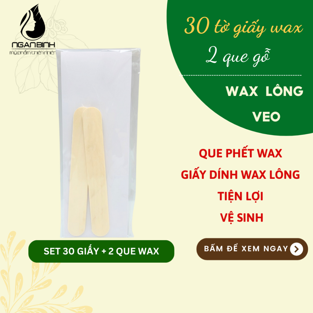 Set 30 giấy wax kèm 2 que wax lông veo tiện dụng vệ sinh