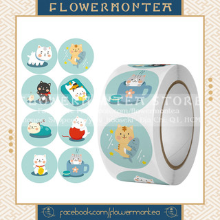 (03) Set 90 Sticker Tròn - Mèo Meow