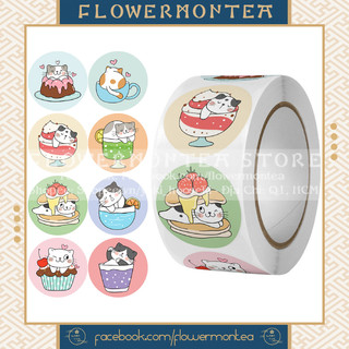 (02) Set 90 Sticker Tròn - Mèo Meow