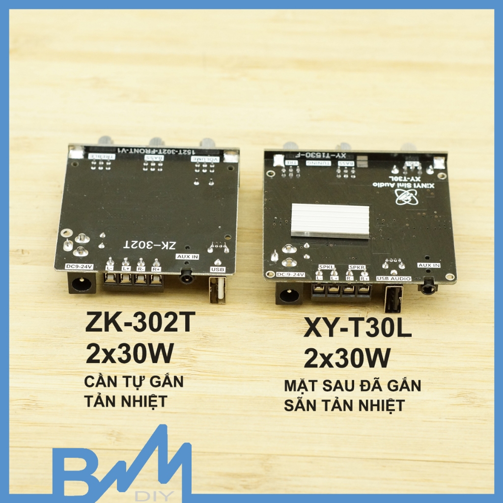 Mạch khuếch đại âm thanh bluetooth 5.0 2x30W XinYi XY-T30L - Wuzhi ZK-302T