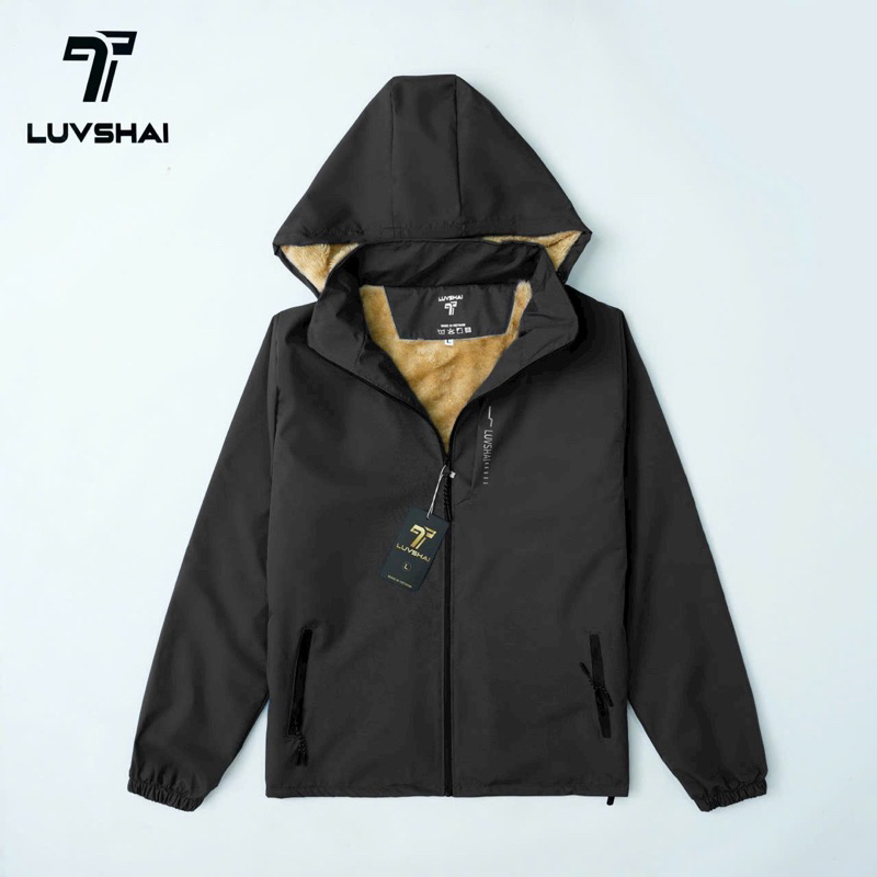 ÁO KHOÁC GIÓ NAM LÓT LÔNG CHỐNG NƯỚC có túi khóa, Áo khoác 3 khoá lót lông cao cấp