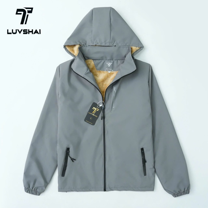 ÁO KHOÁC GIÓ NAM LÓT LÔNG CHỐNG NƯỚC có túi khóa, Áo khoác 3 khoá lót lông cao cấp
