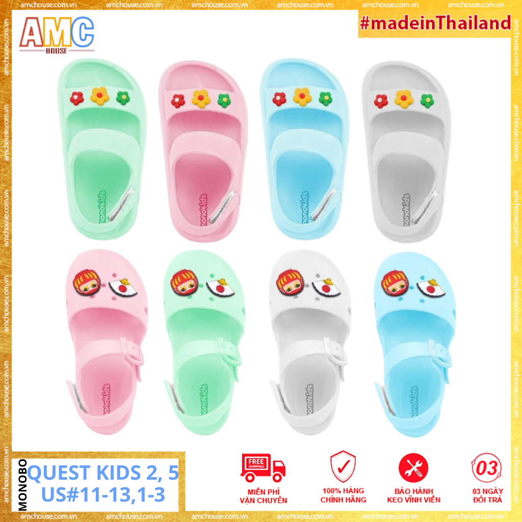 Giày Sandal bé gái nhựa đúc siêu nhẹ Monobo - Quest kids 2 3 5 (SIZE 31-33)