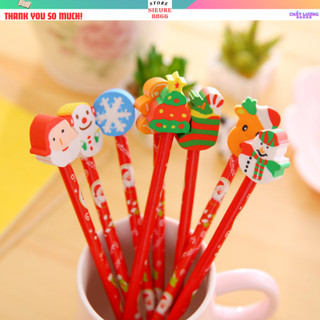 Bút chì noel kèm đầu tẩy dễ thương, sỉ lẻ đồng giá