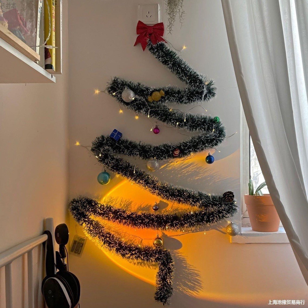 Dây đuôi chồn trang trí noel LinhDo phụ kiện trang trí đẹp treo cửa kính, cây thông cho văn phòng và cửa hàng