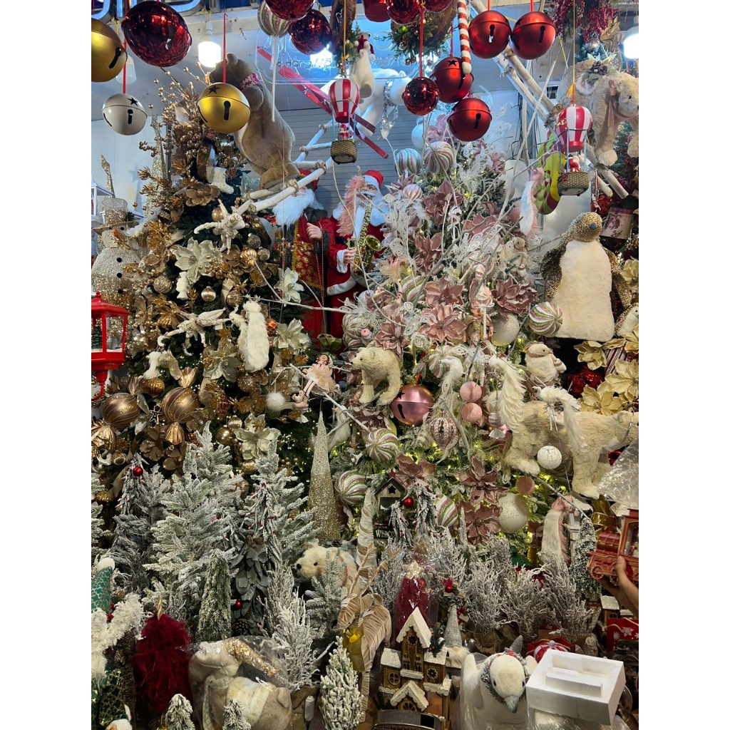 Dây đuôi chồn trang trí noel LinhDo phụ kiện trang trí đẹp treo cửa kính, cây thông cho văn phòng và cửa hàng