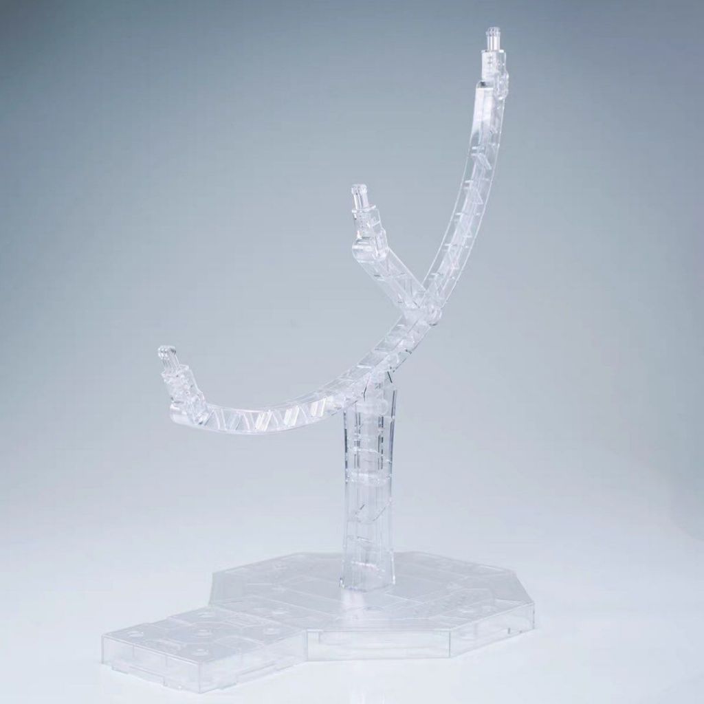 Đế trưng bày giá đỡ mô hình Gundam 3 giá cài EW RG/HG Base màu đen - Trong suốt xanh