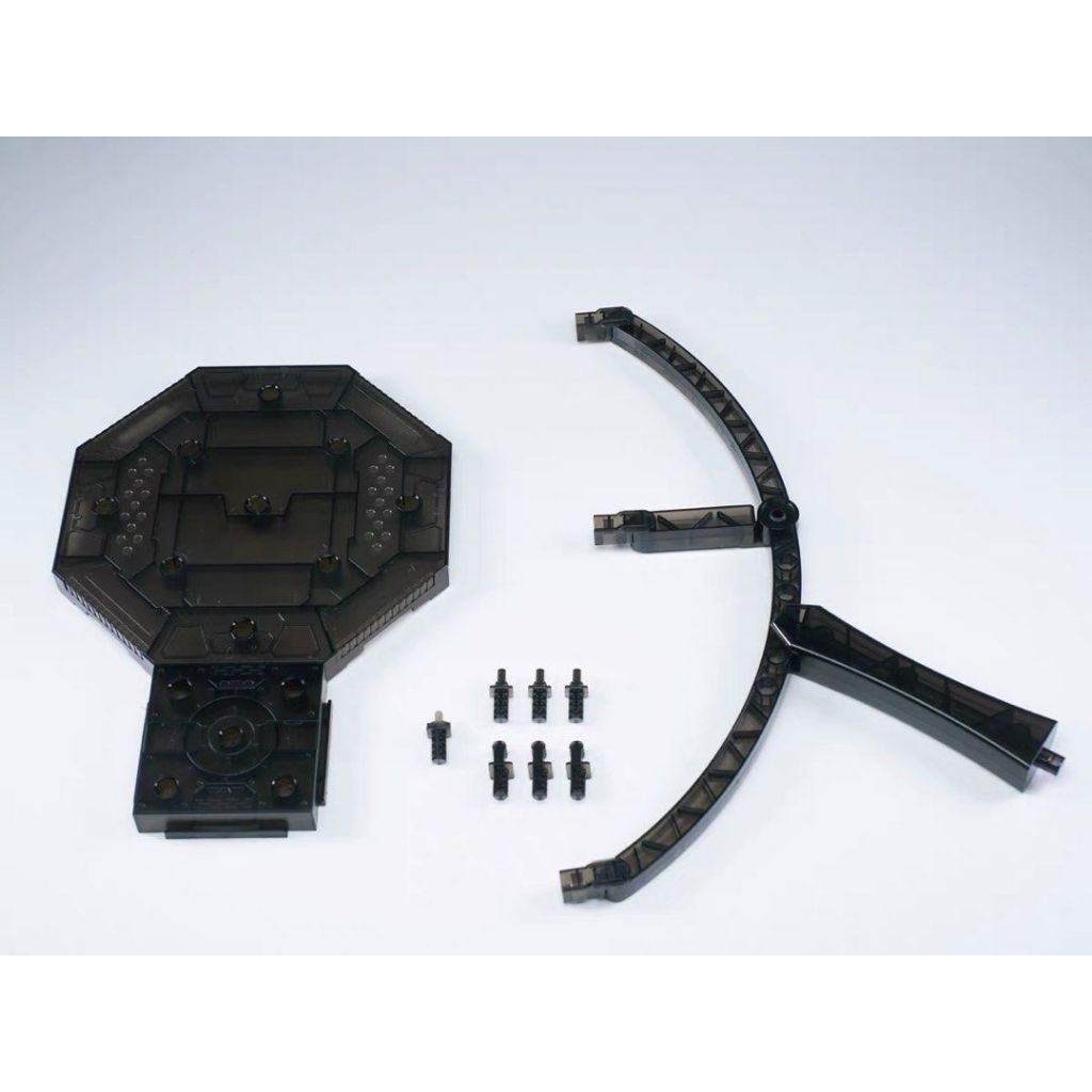 Đế trưng bày giá đỡ mô hình Gundam 3 giá cài EW RG/HG Base màu đen - Trong suốt xanh