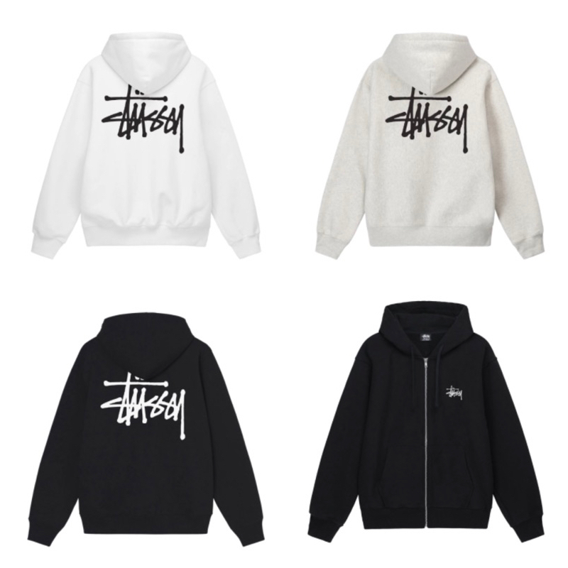 Áo hoodie zip stu.ssy basic