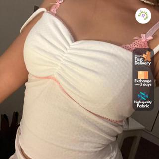 REMOLACHA | Ulli Top - Áo 2 dây ren hồng