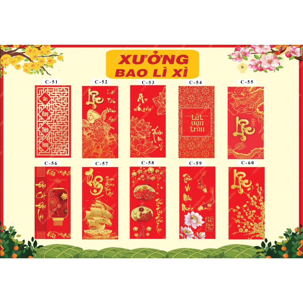 Bao Lì Xì Tết Giáp Thìn con Rồng chúc mừng năm mới Mọi Điều Như Ý 2024 chọn ngẫu nhiên