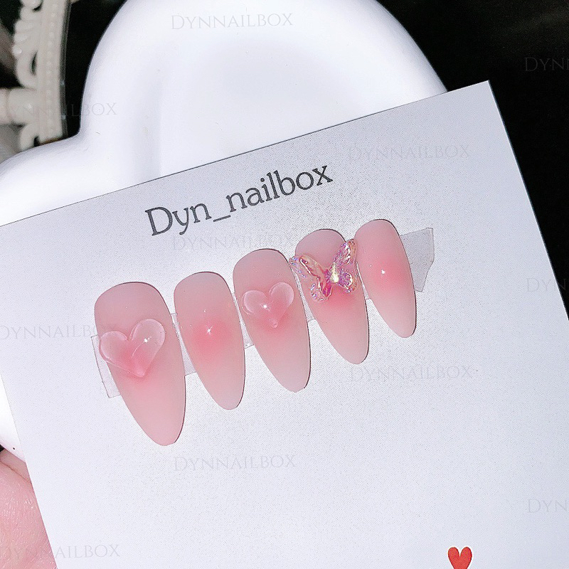 Nailbox móng tay giả màu hồng lòng đào