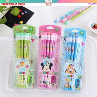 [TẶNG QUÀ] Bộ 12 bút chì HB kèm gôm tẩy, gọt xoáy bút chì đựng trong hộp đựng bút rất dễ thương, bút chì nhiều màu sắc