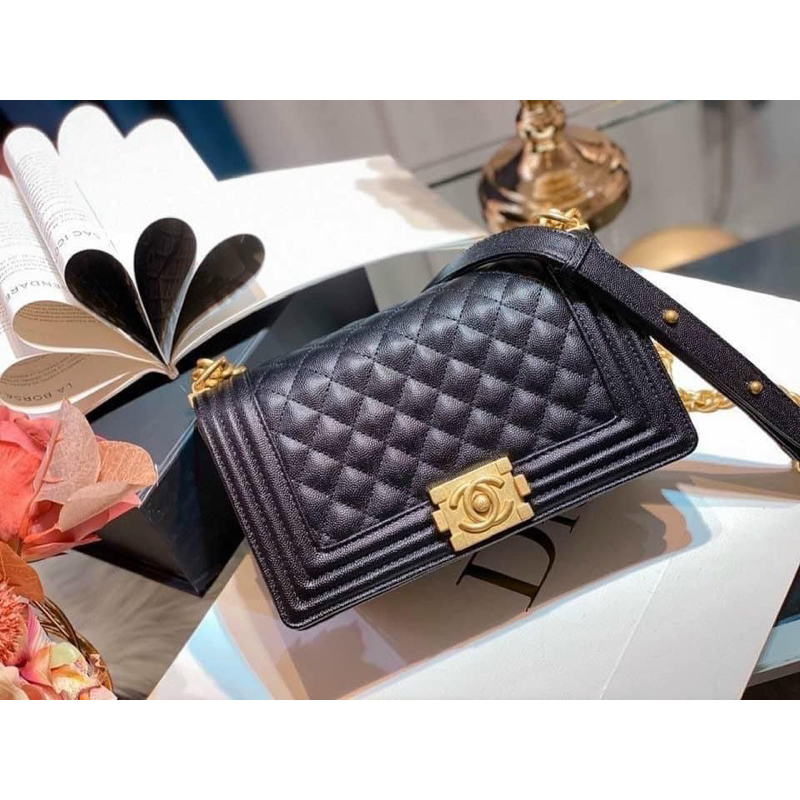 Túi dây xích da hạt khoá vàng-khoá bạc box nam châm