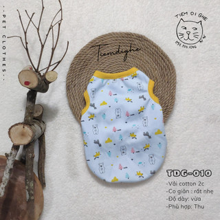 TDG010- Áo Thun Ba Lỗ Chó Mèo – Áo thú cưng Họa tiết Hoạt Hình