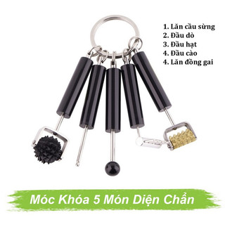 Bộ móc khóa 5 món dụng cụ diện chẩn mini massage đa năng