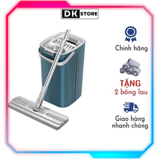 Bộ Cây Lau Nhà, Cọ Sàn Kèm Thùng Vuông Tự Vắt Thông Minh Đầu Xoay 360 Độ