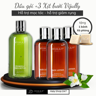 Bộ 3 tinh dầu bưởi và dầu gội bưởi vijully - mọc tóc - giảm rụng - cho nam và nữ