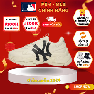 Giày thể thao Sneaker MLB Big Ball Chunky Trắng Logo NY đen